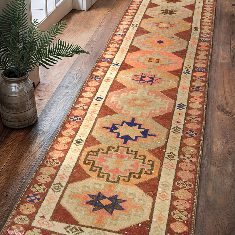 Vintage Tribal Runner Rug - 2' 6" x 10' 4" (30" x 124") - K0076469