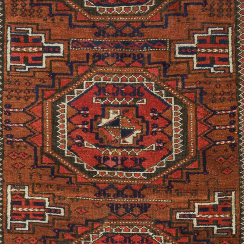 Vintage Hand-Knotted Oriental Rug - 3'  x 5' 5" (36" x 65") - K0076477