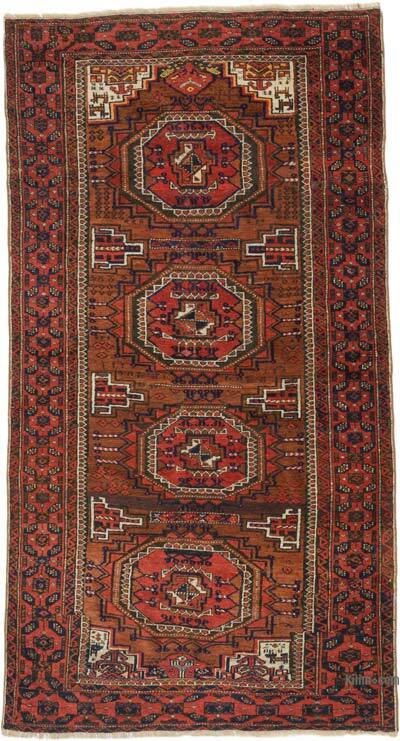 Vintage Hand-Knotted Oriental Rug - 3'  x 5' 5" (36" x 65")