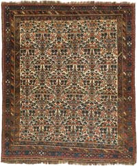 Vintage Hand-Knotted Oriental Rug - 4' 8" x 5' 5" (56" x 65")
