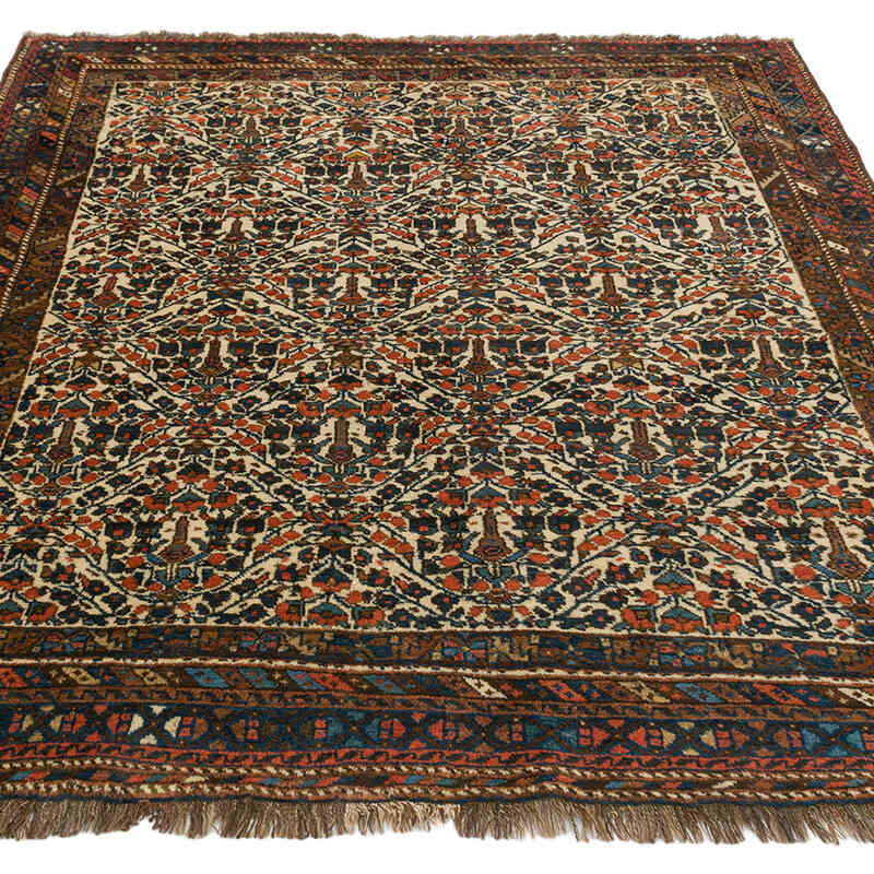 Alfombra Oriental Vintage Anudada a Mano - 143 cm x 164 cm - K0076478