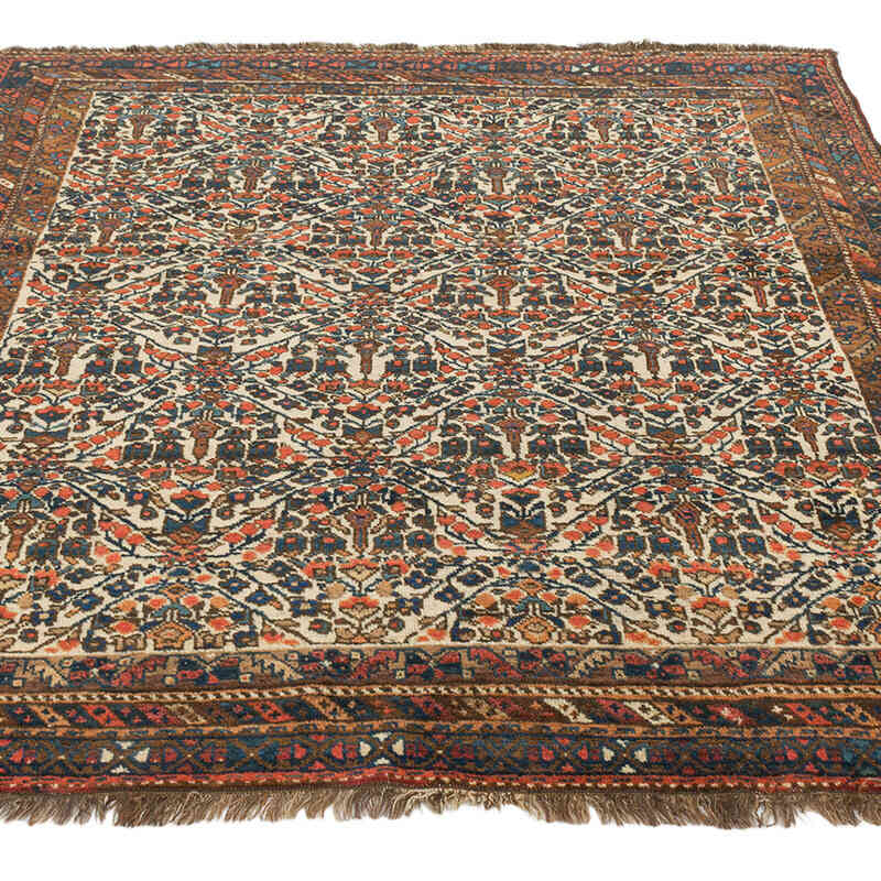 Alfombra Oriental Vintage Anudada a Mano - 143 cm x 164 cm - K0076478