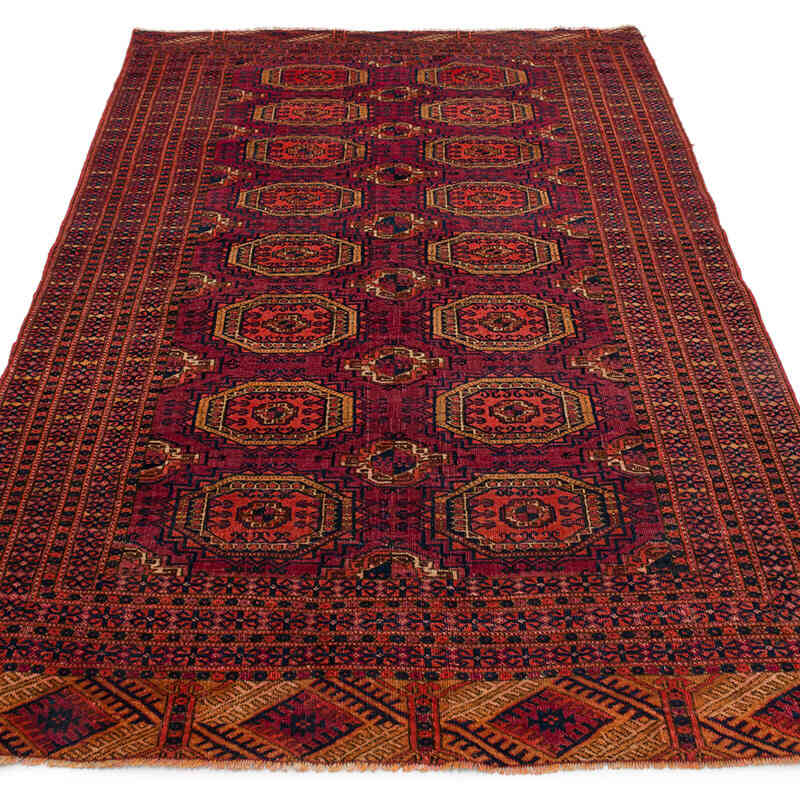 Vintage Turkoman Hand-Knotted Rug - 3' 7" x 6' 2" (43" x 74") - K0076486
