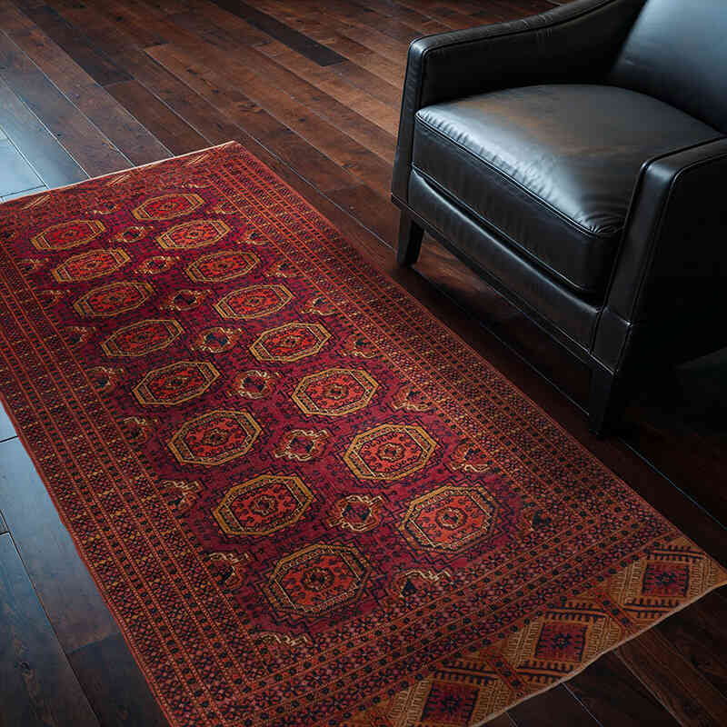 Vintage Turkoman Hand-Knotted Rug - 3' 7" x 6' 2" (43" x 74") - K0076486