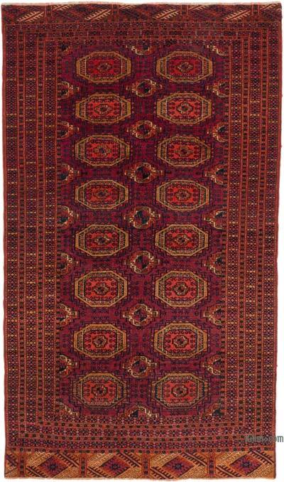 Vintage Türkmen El Dokuması Halı - 110 cm x 187 cm