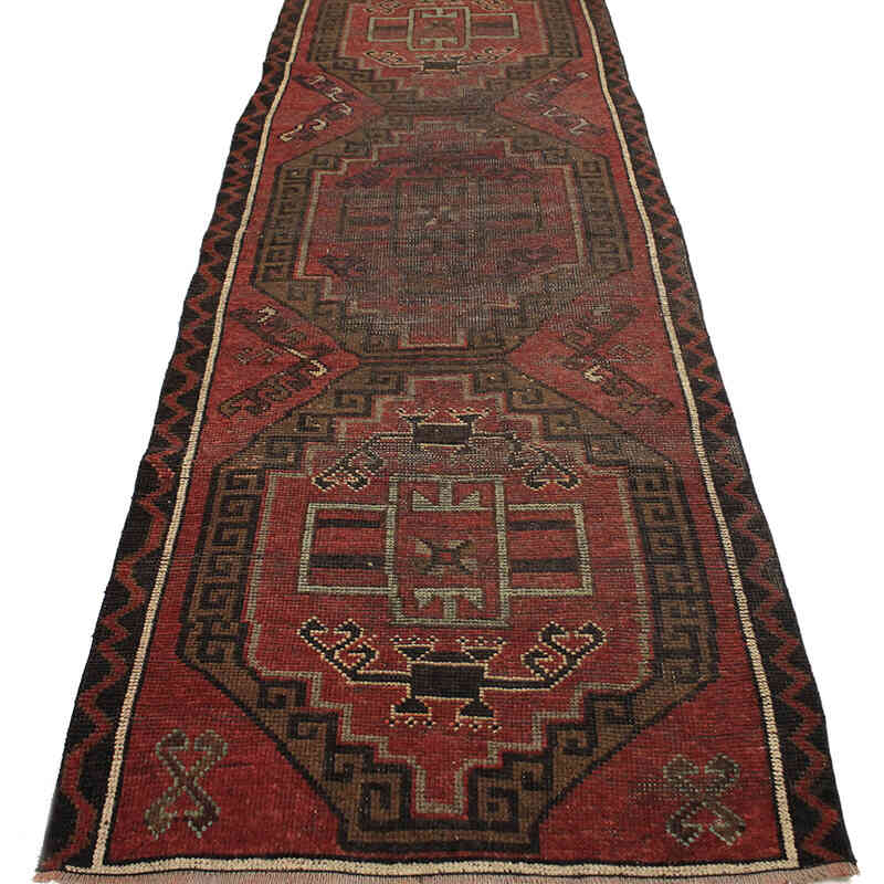 Vintage Turkish Hand-Knotted Runner - 3' 5" x 10' 4" (41" x 124") - K0076504