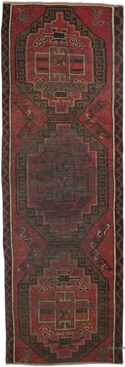 Vintage Turkish Hand-Knotted Runner - 3' 5" x 10' 4" (41" x 124")