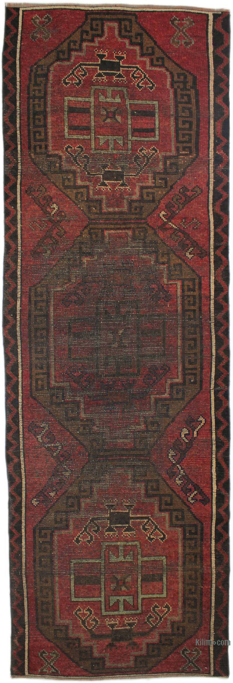 Vintage Turkish Hand-Knotted Runner - 3' 5" x 10' 4" (41" x 124") - K0076504