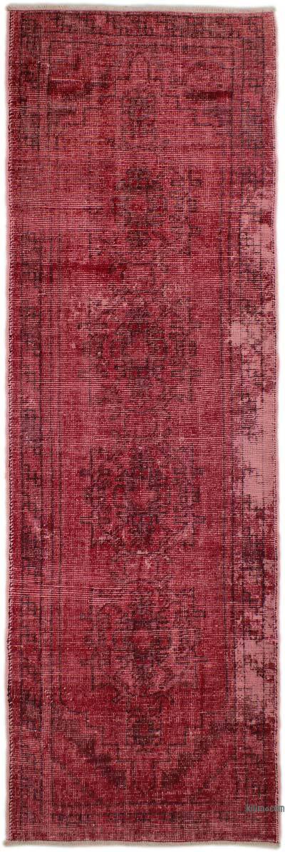 Over-dyed Vintage Hand-Knotted Turkish Runner - 2' 11" x 9' 2" (35" x 110")
