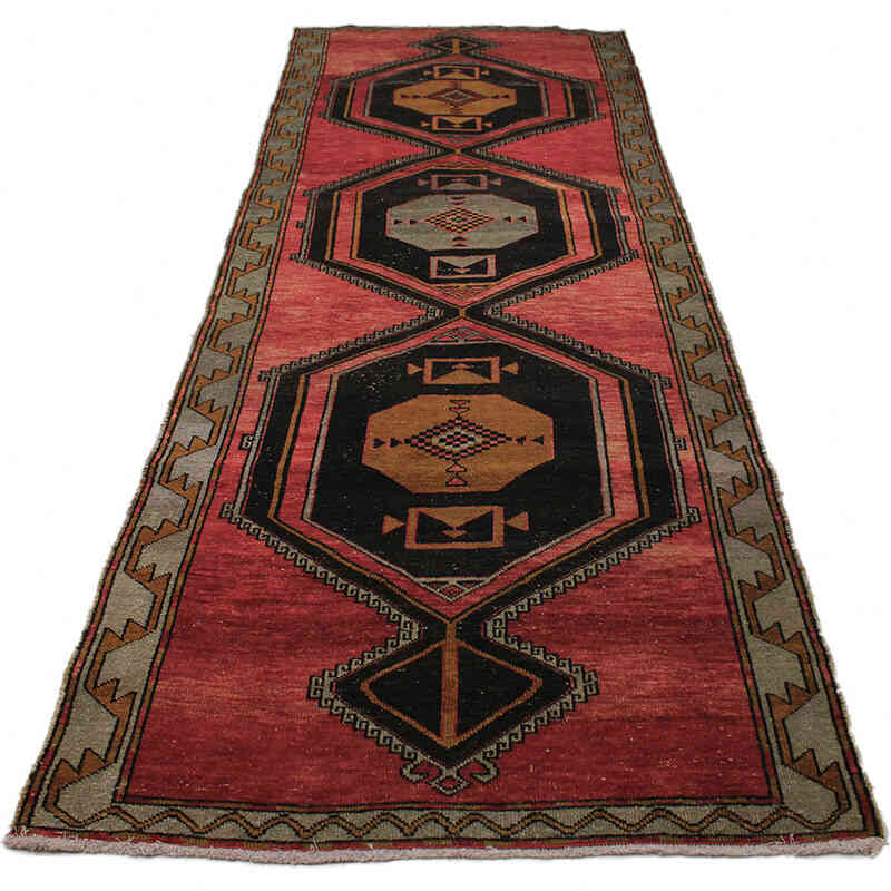 Vintage Turkish Hand-Knotted Runner - 3' 7" x 10' 4" (43" x 124") - K0076512