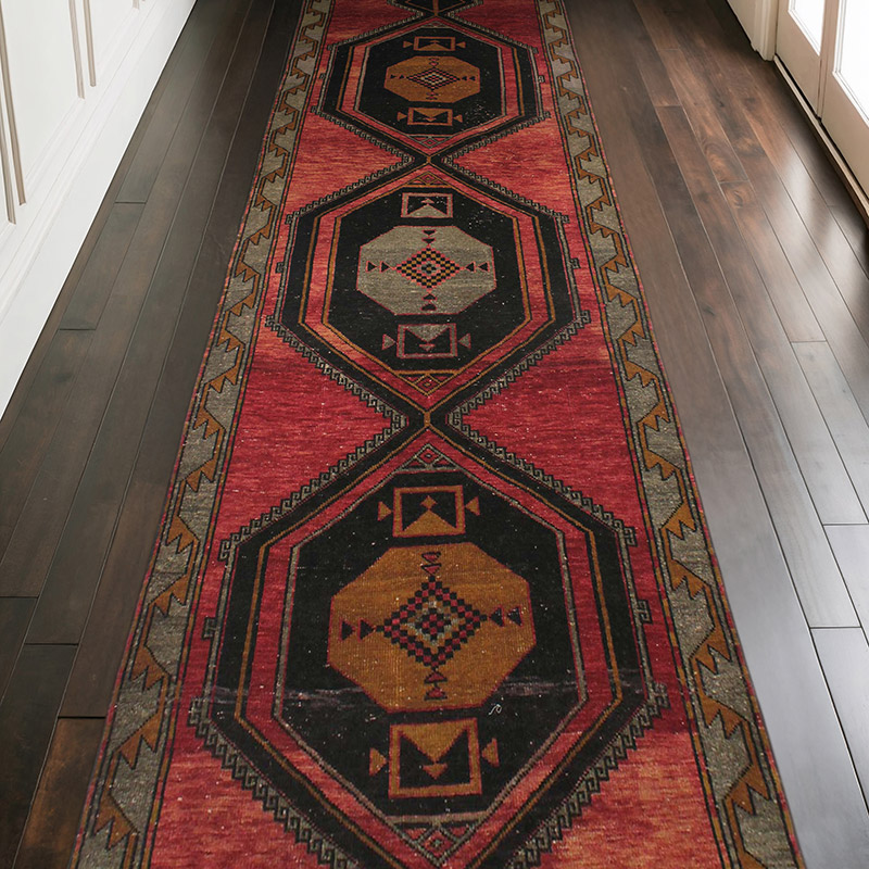 Vintage Turkish Hand-Knotted Runner - 3' 7" x 10' 4" (43" x 124") - K0076512
