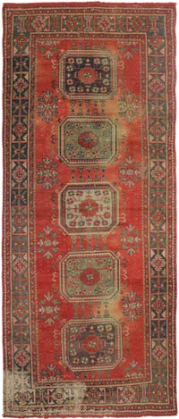 Alfombra Turca Vintage De Pasillo - 136 cm x 328 cm