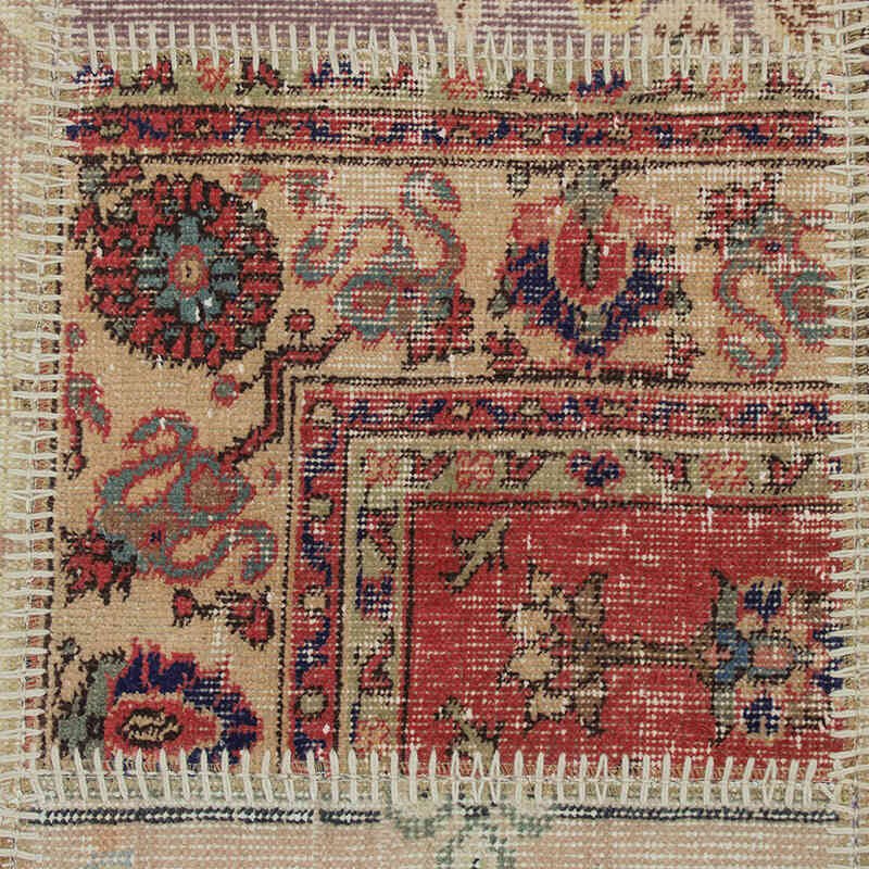 Patchwork Hand-Knotted Turkish Rug - 5' 6" x 7' 10" (66" x 94") - K0076515