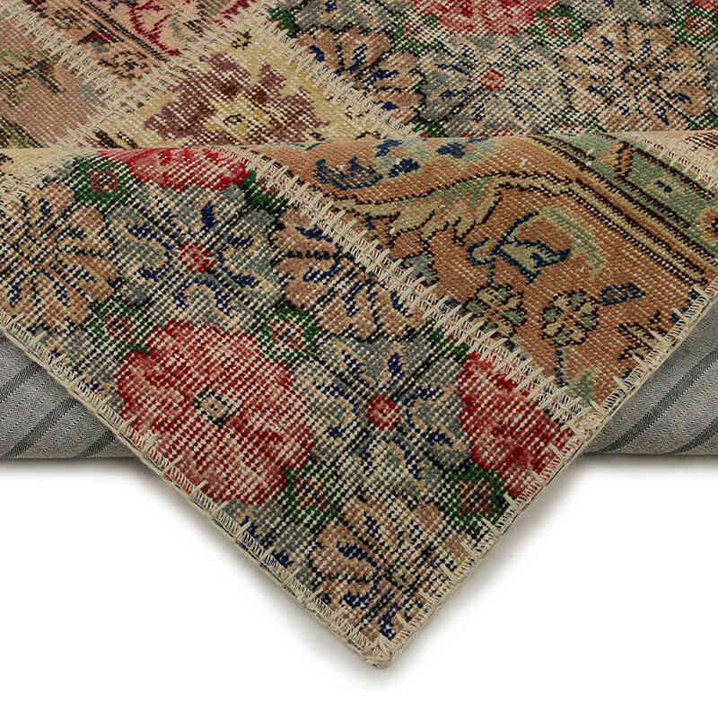 Patchwork Hand-Knotted Turkish Rug - 5' 6" x 8' 2" (66" x 98") - K0076519