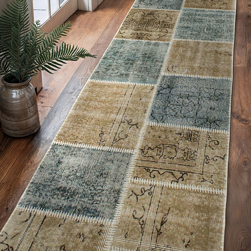Alfombra De Retazos Turca Sobre-teñida - 81 cm x 300 cm - K0076522