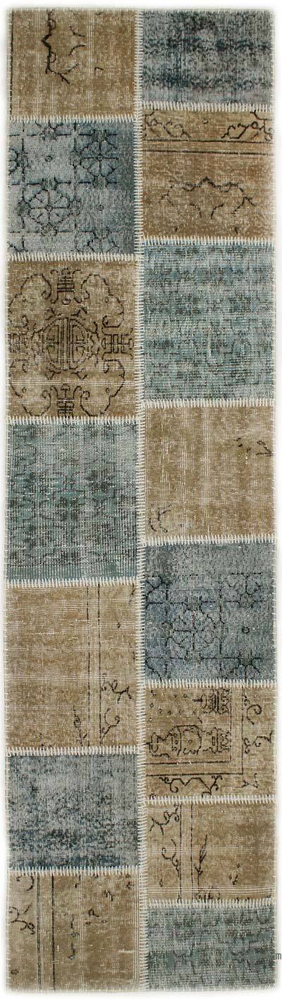 Boyalı Patchwork Halı - 81 cm x 300 cm