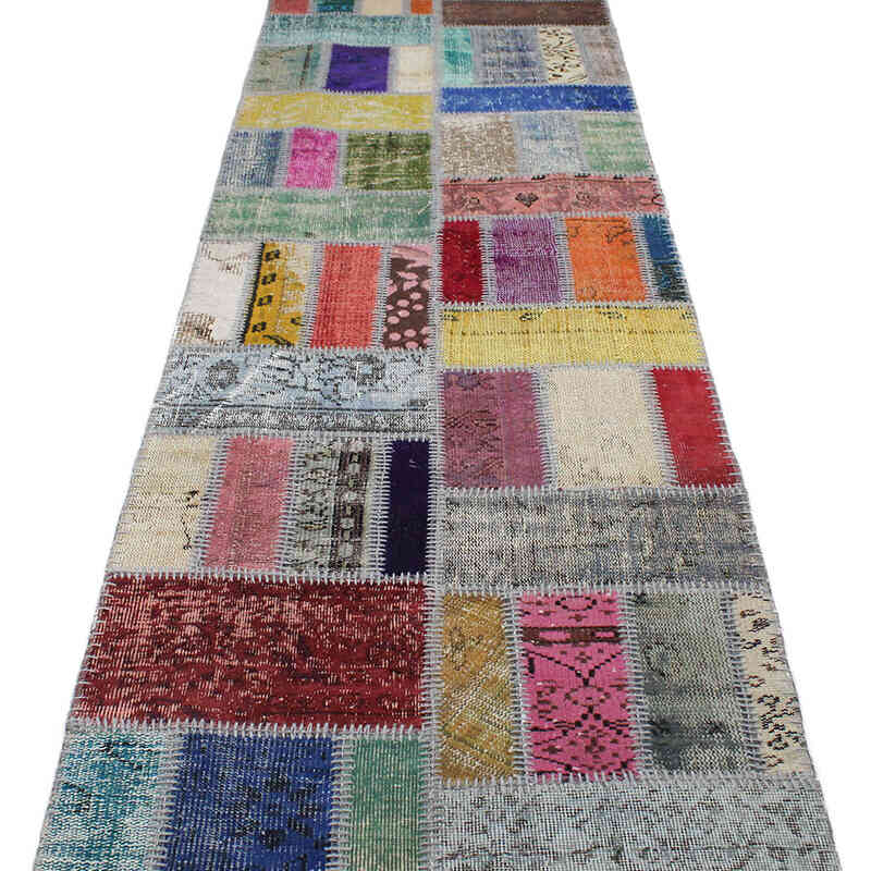 Alfombra De Retazos Turca Sobre-teñida - 90 cm x 306 cm - K0076528
