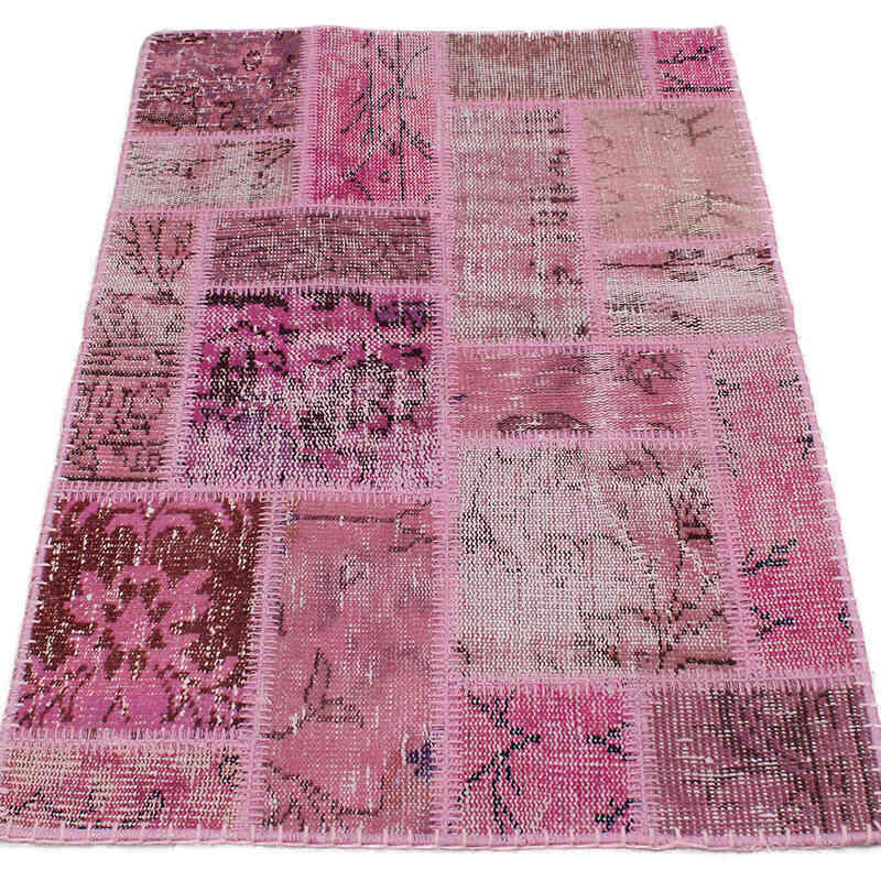 Patchwork Hand-Knotted Turkish Rug - 2' 4" x 3' 7" (28" x 43") - K0076532