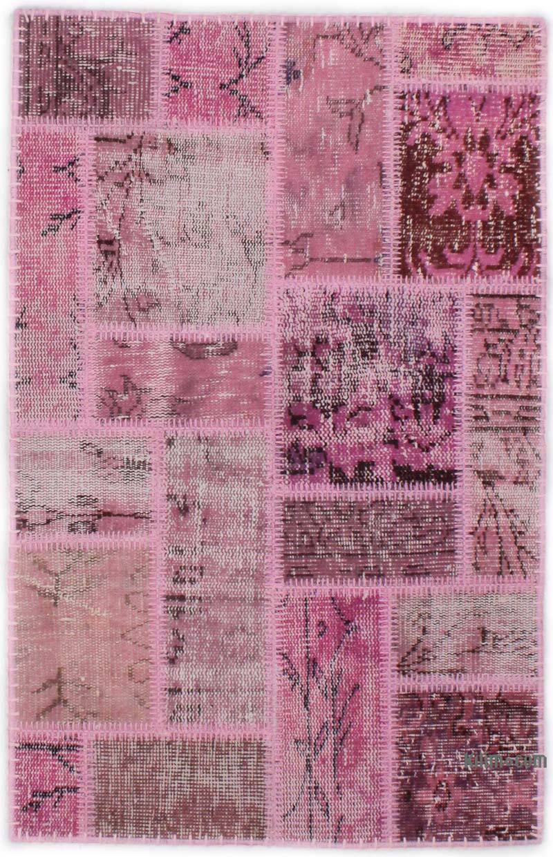 Patchwork Hand-Knotted Turkish Rug - 2' 4" x 3' 7" (28" x 43") - K0076532