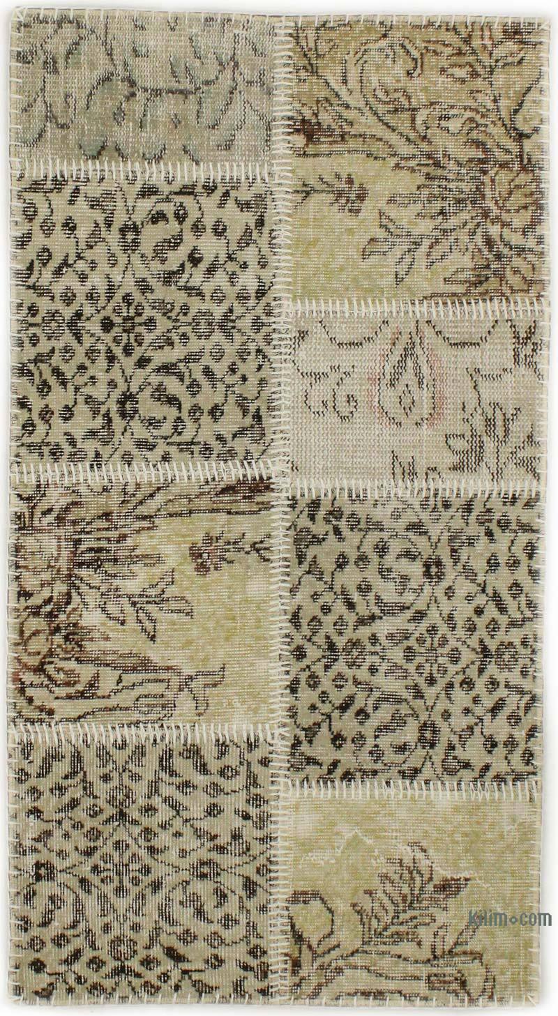 Patchwork Hand-Knotted Turkish Rug - 2' 4" x 4' 3" (28" x 51") - K0076533