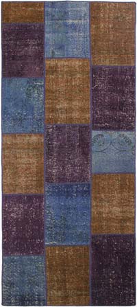 Alfombra De Retazos Turca Sobre-teñida - 110 cm x 250 cm