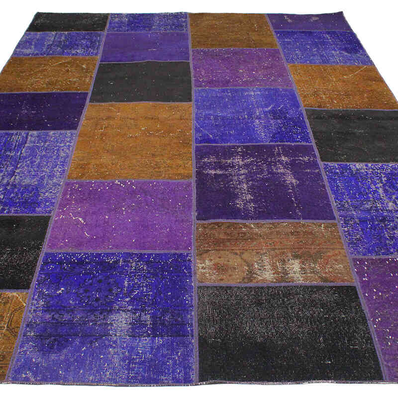 Patchwork Hand-Knotted Turkish Rug - 6' 7" x 10'  (79" x 120") - K0076542