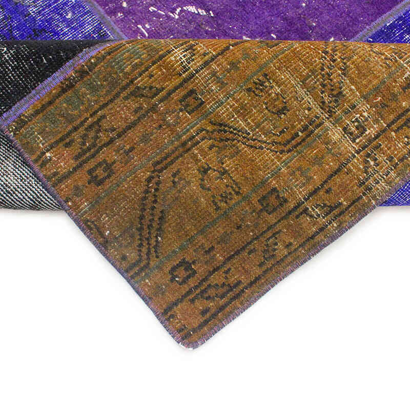 Patchwork Hand-Knotted Turkish Rug - 6' 7" x 10'  (79" x 120") - K0076542