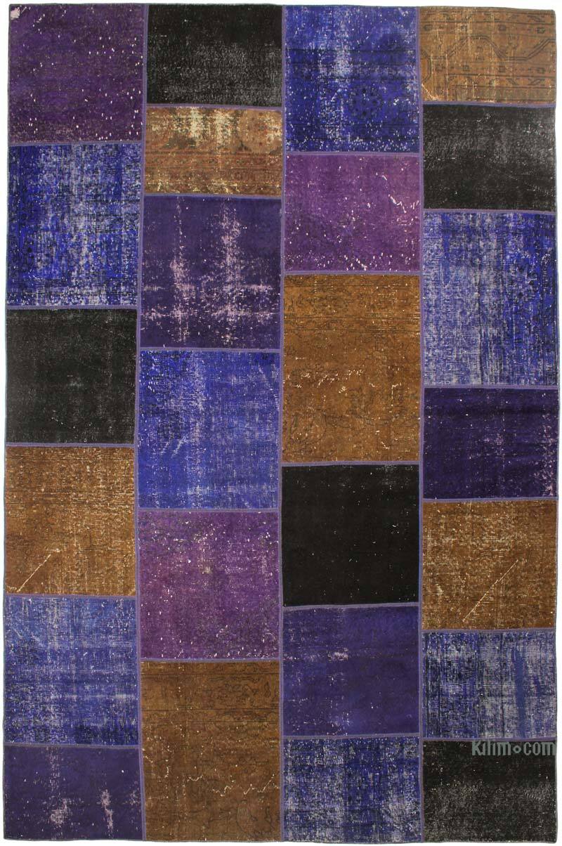 Patchwork Hand-Knotted Turkish Rug - 6' 7" x 10'  (79" x 120") - K0076542