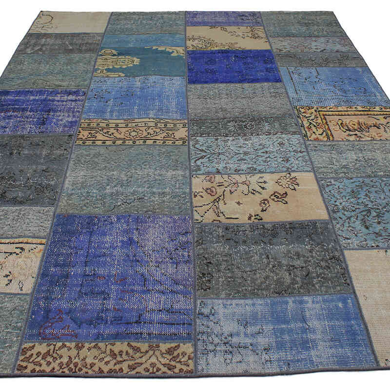 Patchwork Hand-Knotted Turkish Rug - 6' 4" x 10' 2" (76" x 122") - K0076546