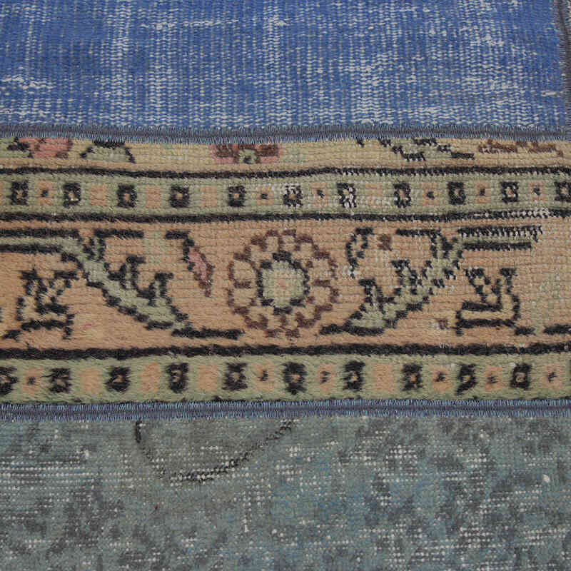 Patchwork Hand-Knotted Turkish Rug - 6' 4" x 10' 2" (76" x 122") - K0076546