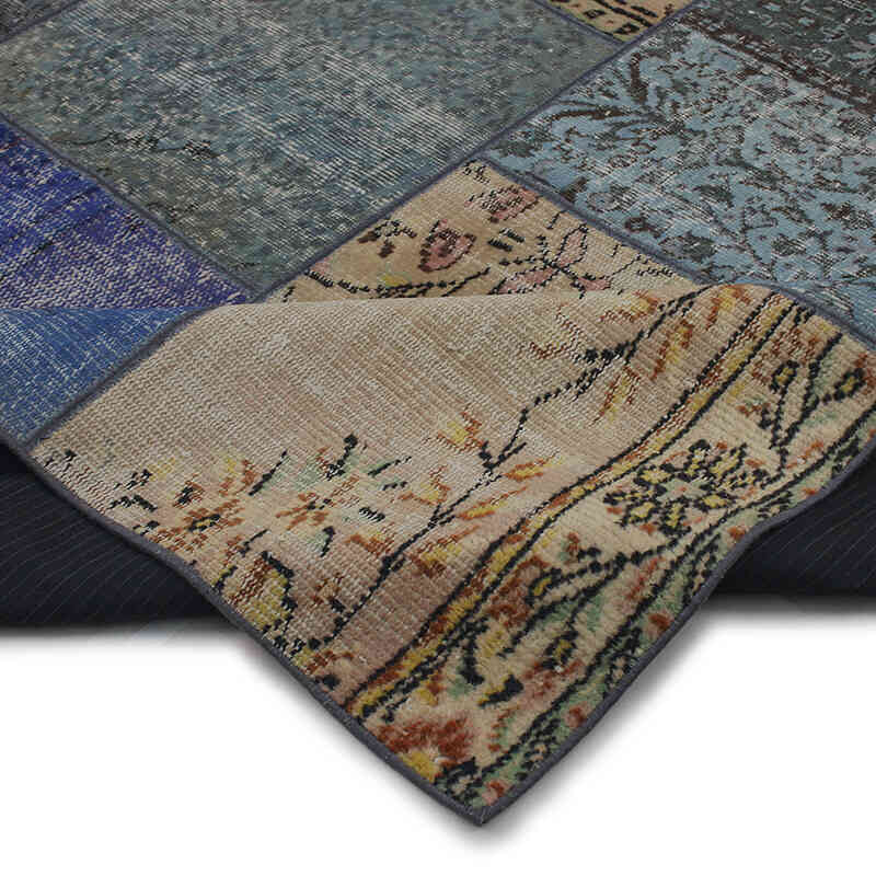 Patchwork Hand-Knotted Turkish Rug - 6' 4" x 10' 2" (76" x 122") - K0076546