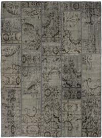 Patchwork Hand-Knotted Turkish Rug - 5' 7" x 7' 9" (67" x 93")