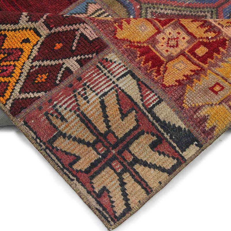 Patchwork Hand-Knotted Turkish Rug - 4' 10" x 6' 4" (58" x 76") - K0076559