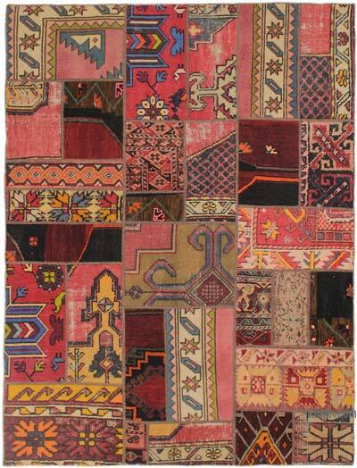 Patchwork Hand-Knotted Turkish Rug - 4' 10" x 6' 4" (58" x 76")