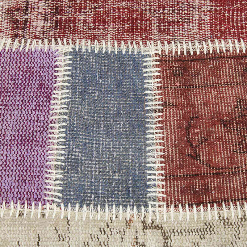 Patchwork Hand-Knotted Turkish Rug - 5' 6" x 7' 11" (66" x 95") - K0076572