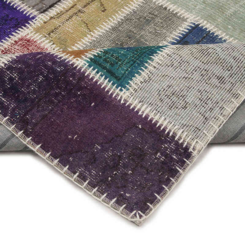 Patchwork Hand-Knotted Turkish Rug - 5' 6" x 7' 11" (66" x 95") - K0076572