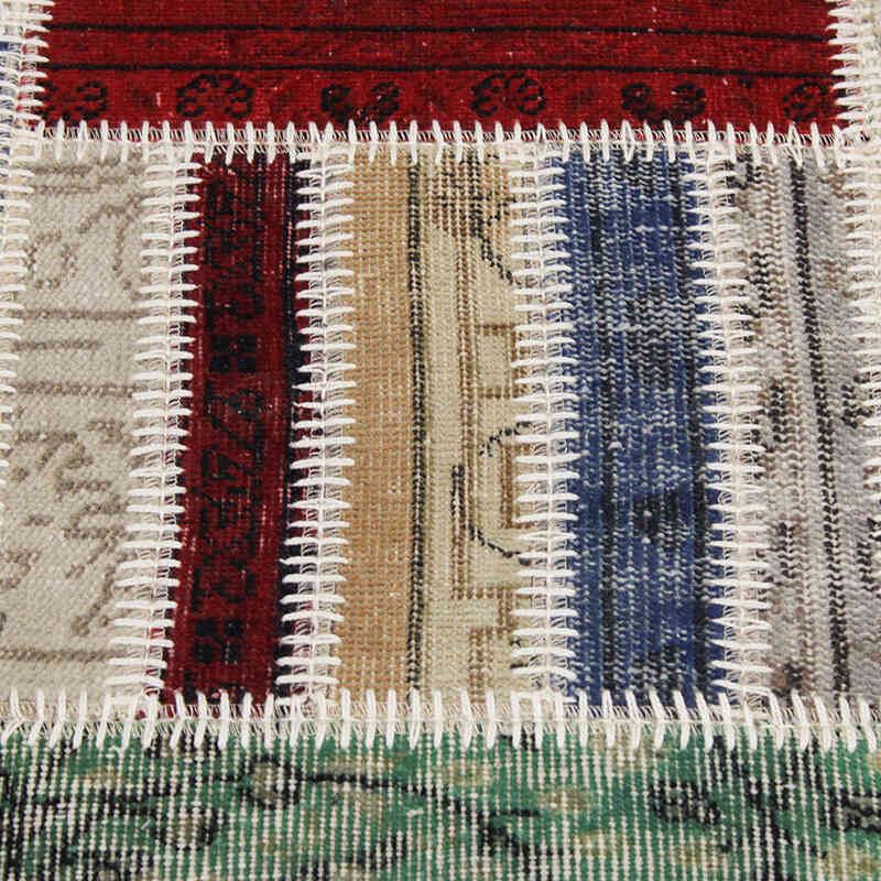 Patchwork Hand-Knotted Turkish Rug - 5' 4" x 8'  (64" x 96") - K0076573