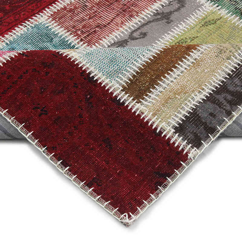 Patchwork Hand-Knotted Turkish Rug - 5' 4" x 8'  (64" x 96") - K0076573