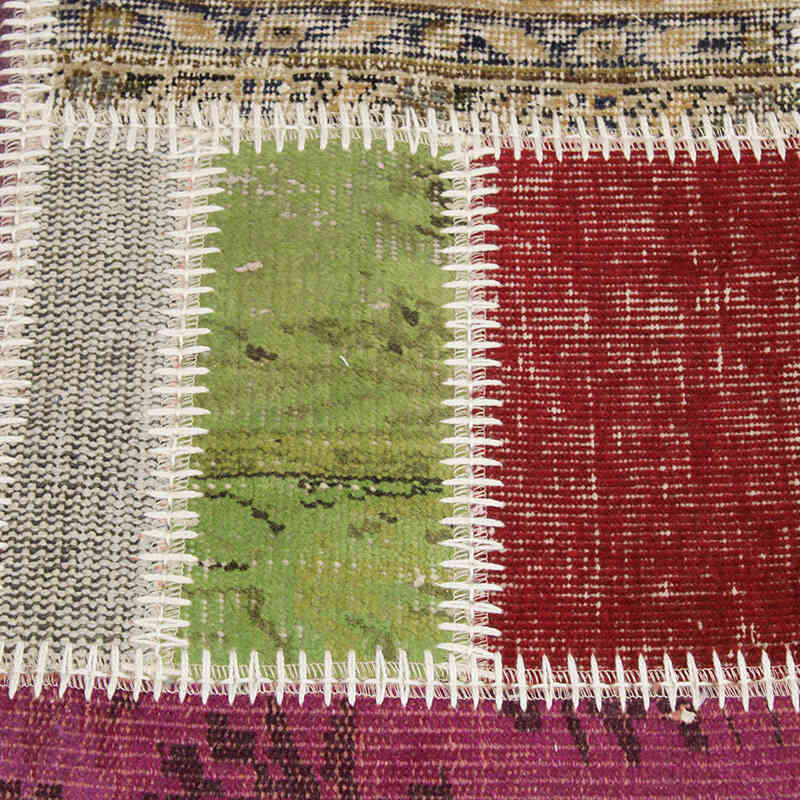 Patchwork Hand-Knotted Turkish Rug - 5' 1" x 6' 7" (61" x 79") - K0076575