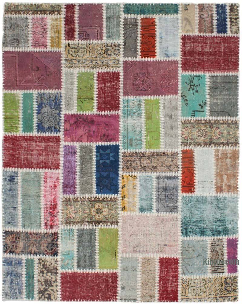 Patchwork Hand-Knotted Turkish Rug - 5' 1" x 6' 7" (61" x 79") - K0076575