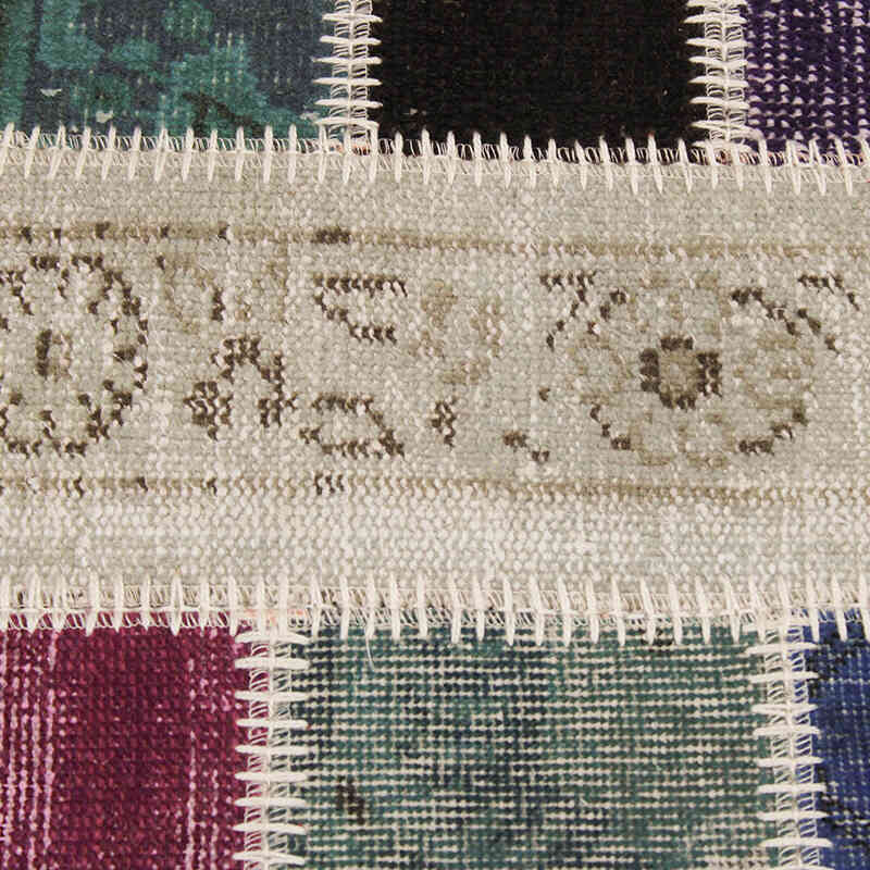 Patchwork Hand-Knotted Turkish Rug - 5' 5" x 8'  (65" x 96") - K0076579