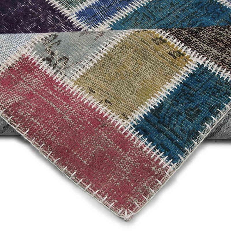 Patchwork Hand-Knotted Turkish Rug - 5' 5" x 8'  (65" x 96") - K0076579
