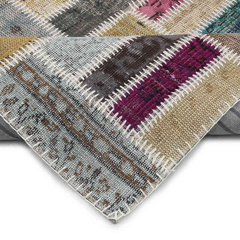 Patchwork Hand-Knotted Turkish Rug - 4' 11" x 6' 3" (59" x 75") - K0076580