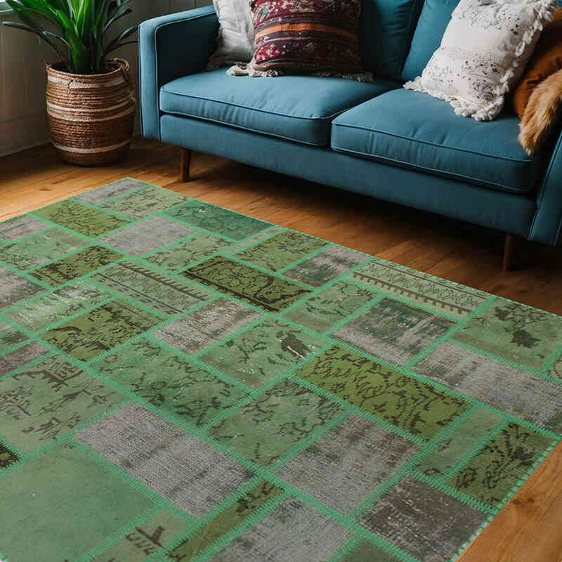 Patchwork El Dokuma Halı - 148 cm x 200 cm - K0076581