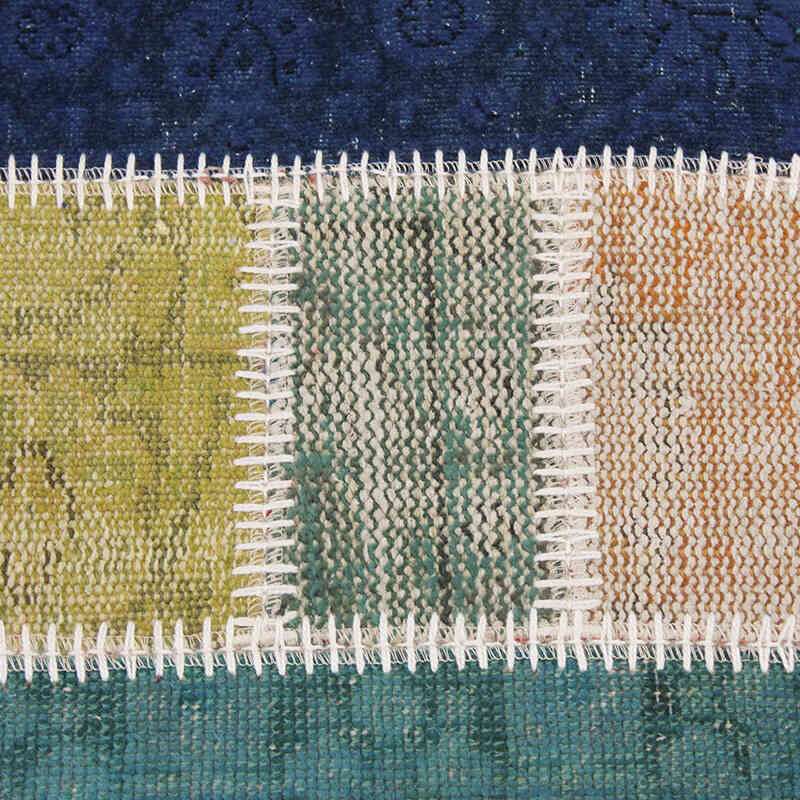 Patchwork Hand-Knotted Turkish Rug - 5' 5" x 7' 10" (65" x 94") - K0076582