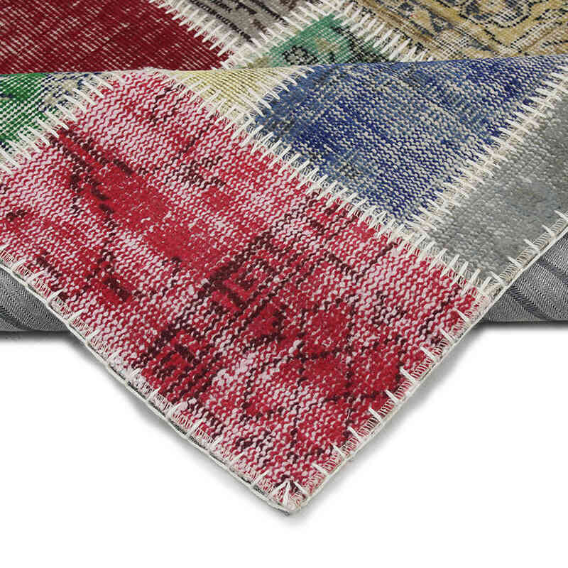 Patchwork Hand-Knotted Turkish Rug - 4' 11" x 6' 8" (59" x 80") - K0076583