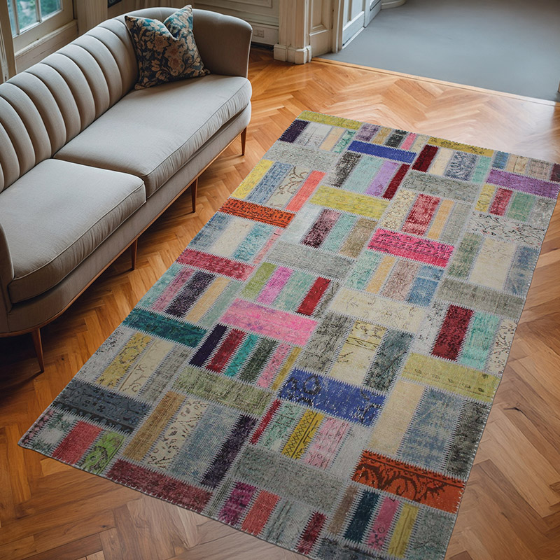Patchwork El Dokuma Halı - 174 cm x 290 cm - K0076587