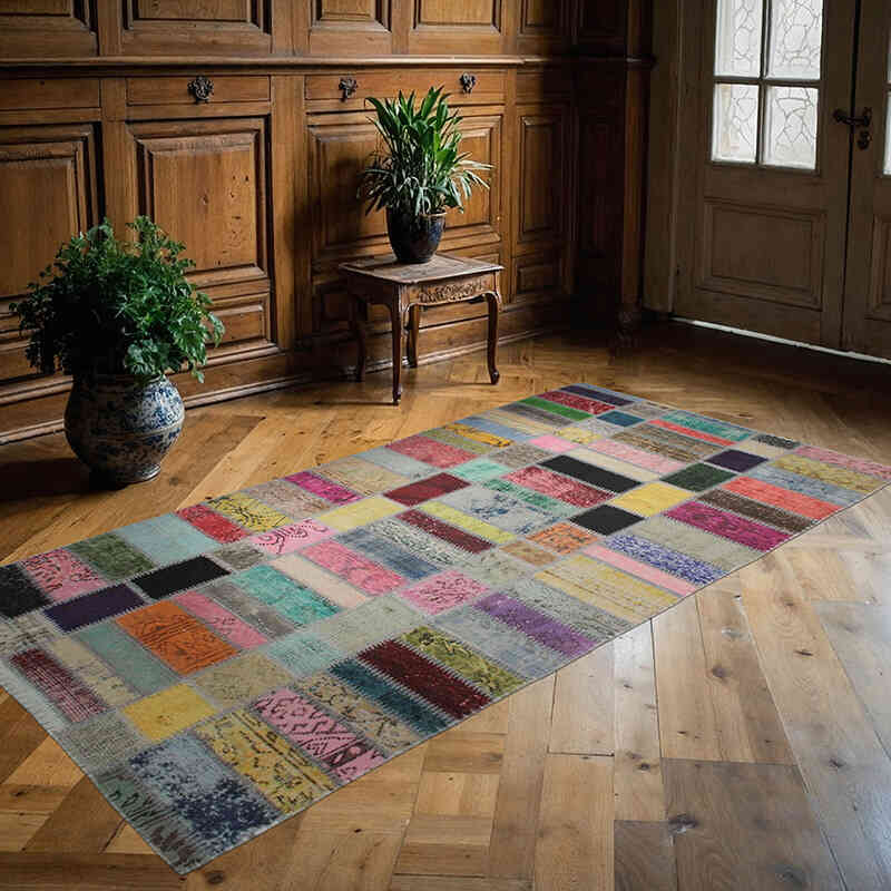 Patchwork El Dokuma Halı - 116 cm x 230 cm - K0076589