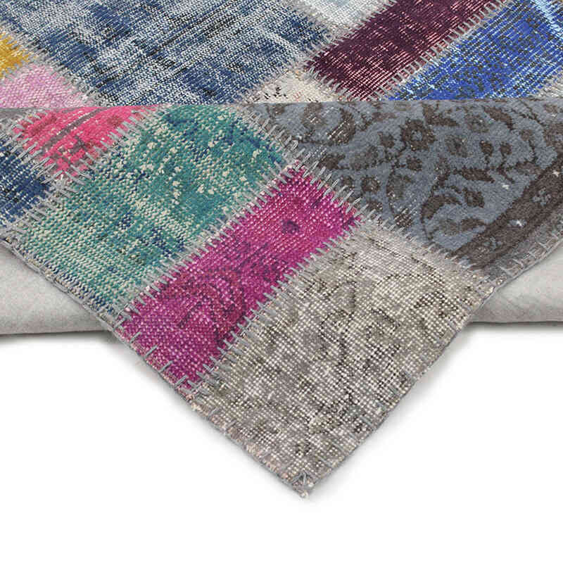 Patchwork Hand-Knotted Turkish Rug - 5' 7" x 8'  (67" x 96") - K0076594