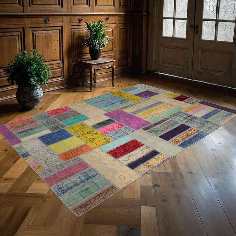Patchwork El Dokuma Halı - 165 cm x 242 cm - K0076595